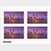 Jacksonville Florida Skyline bij nacht Rechthoekige Sticker (Vel)