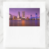 Jacksonville Florida Skyline bij nacht Rechthoekige Sticker (Tas)
