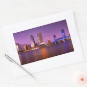 Jacksonville Florida Skyline bij nacht Rechthoekige Sticker (Envelop)