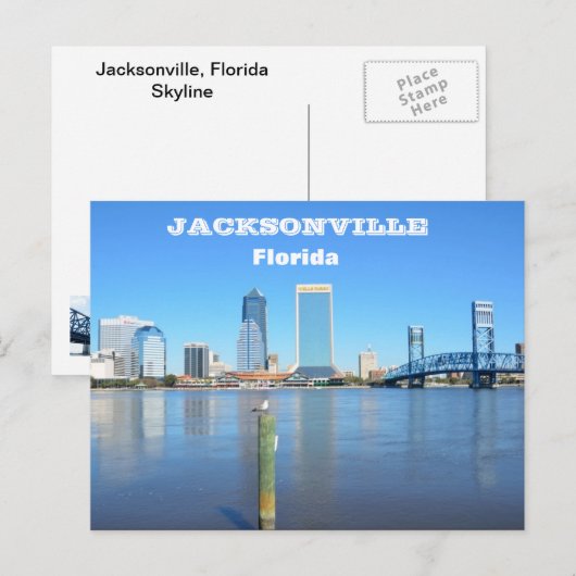 Jacksonville, Florida Skyline Briefkaart (Voorkant / Achterkant)