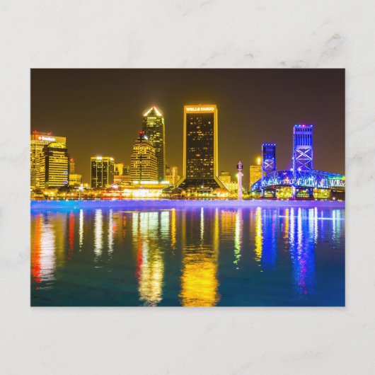 Jacksonville Florida skyline Langs de rivier Briefkaart (Voorkant)