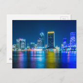 Jacksonville Florida Skyline langs rivier Briefkaart (Voorkant / Achterkant)