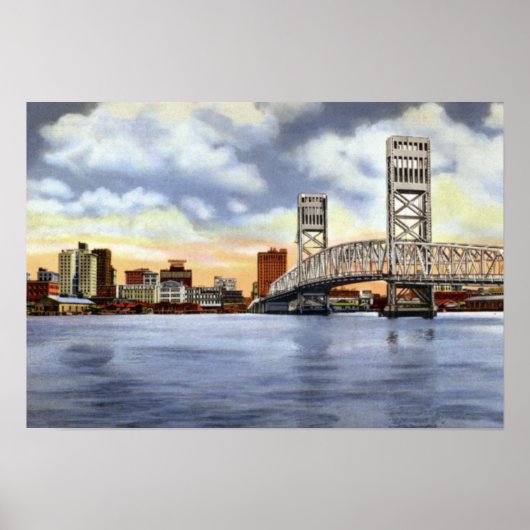 Jacksonville Florida Skyline Poster (Voorkant)