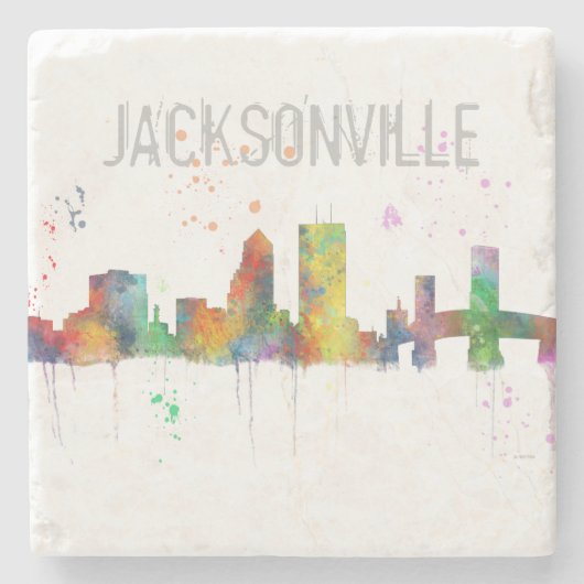 JACKSONVILLE, FLORIDA SKYLINE STENEN ONDERZETTER (Voorkant)