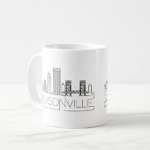 Jacksonville, Florida | Stad gestileerde Skyline Koffiemok (Voorkant links)