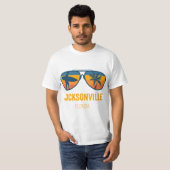 Jacksonville Florida Surfer Sunset Vacation Souven T-shirt (Voorkant volledig)