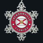 Jacksonville Florida Tin Sneeuwvlok Ornament<br><div class="desc">Jacksonville Florida</div>