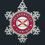 Jacksonville Florida Tin Sneeuwvlok Ornament<br><div class="desc">Jacksonville Florida</div>