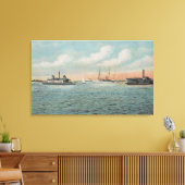 Jacksonville, Florida - Uitzicht van Harbour met B Canvas Afdruk (Insitu (Woonkamer))
