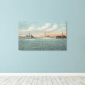 Jacksonville, Florida - Uitzicht van Harbour met B Canvas Afdruk (Insitu (Houten vloer))