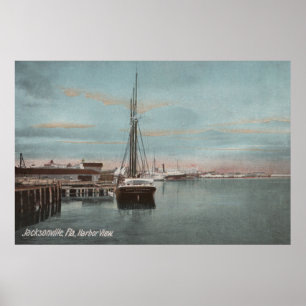 Jacksonville, Florida - Uitzicht van Harbour met Poster