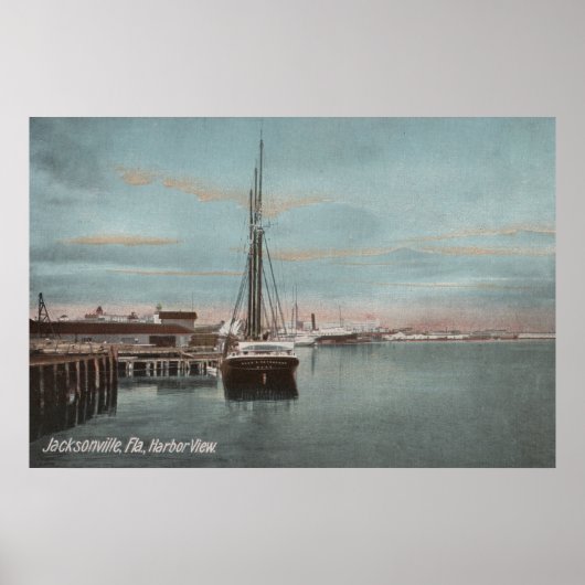 Jacksonville, Florida - Uitzicht van Harbour met Poster (Voorkant)