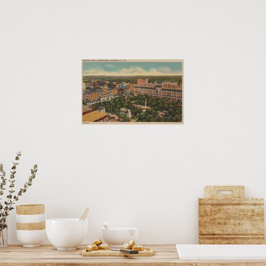 Jacksonville, Florida - Uitzicht van Hemming Poster (Keuken)