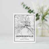 Jacksonville Florida USA Travel City Map Briefkaart (Staand voorkant)