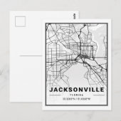 Jacksonville Florida USA Travel City Map Briefkaart (Voorkant / Achterkant)