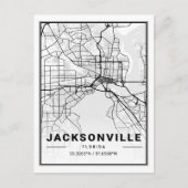 Jacksonville Florida USA Travel City Map Briefkaart (Voorkant)