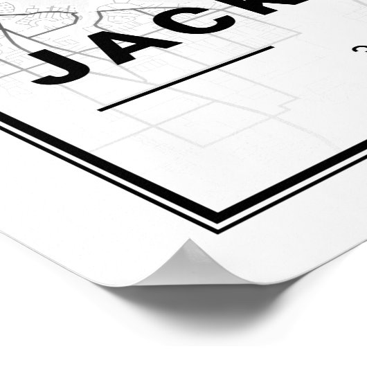 Jacksonville Florida USA Travel City Map Poster (Hoek)