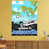 Jacksonville, Florida, USA vintage poster. Canvas Afdruk (Insitu (Woonkamer))