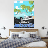 Jacksonville, Florida, USA vintage reisposter. Canvas Afdruk (Insitu (Slaapkamer))