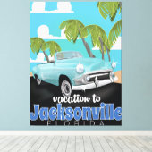 Jacksonville, Florida, USA vintage reisposter. Canvas Afdruk (Insitu (Houten vloer))