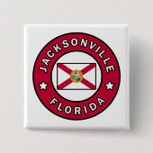 Jacksonville Florida Vierkante Button 5,1 Cm (Voorkant)