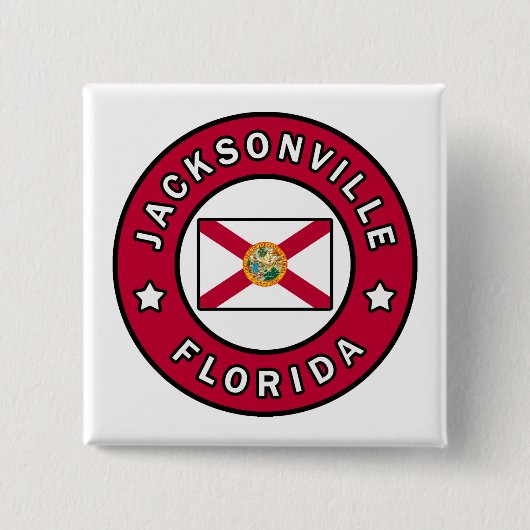 Jacksonville Florida Vierkante Button 5,1 Cm (Voorkant)
