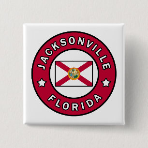 Jacksonville Florida Vierkante Button 5,1 Cm