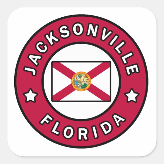 Jacksonville Florida Vierkante Sticker (Voorkant)