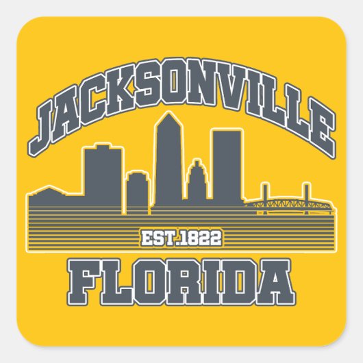 Jacksonville, Florida Vierkante Sticker (Voorkant)