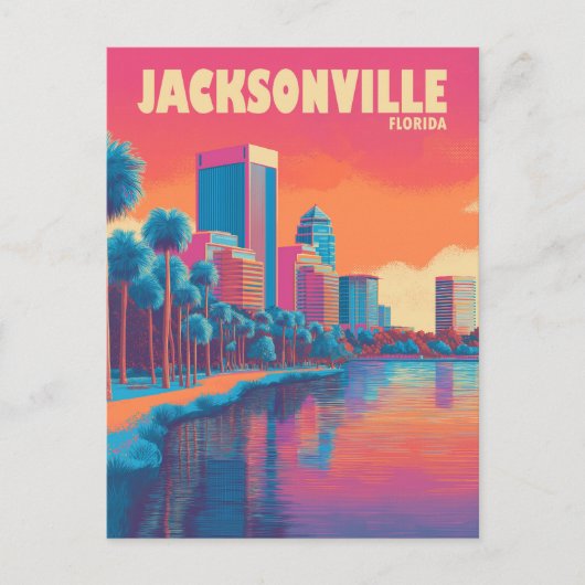 Jacksonville Florida Vintage Travel Briefkaart (Voorkant)