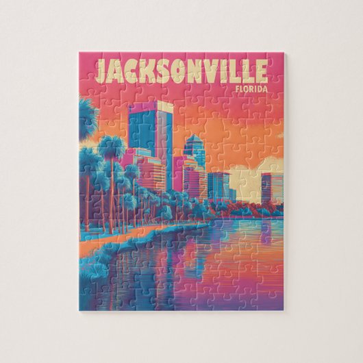 Jacksonville Florida Vintage Travel Legpuzzel (Verticaal)
