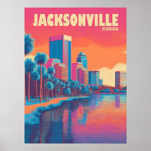 Jacksonville Florida Vintage Travel Poster (Voorkant)