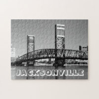 Jacksonville Florida Zwart en Wit Brug Foto