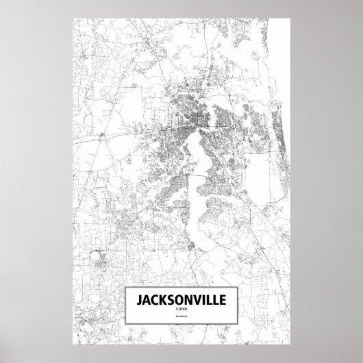 Jacksonville, Florida (zwart op wit) Poster (Voorkant)