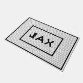 Jacksonville Florida zwart-witte Tegel Deurmat (Schuin)