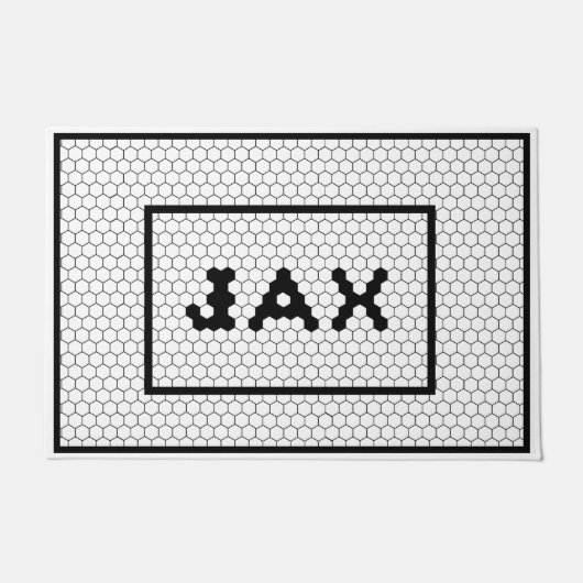 Jacksonville Florida zwart-witte Tegel Deurmat (Voorkant)