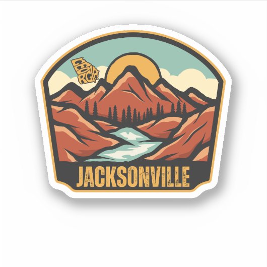 Jacksonville, Georgia Sticker (Voorkant)