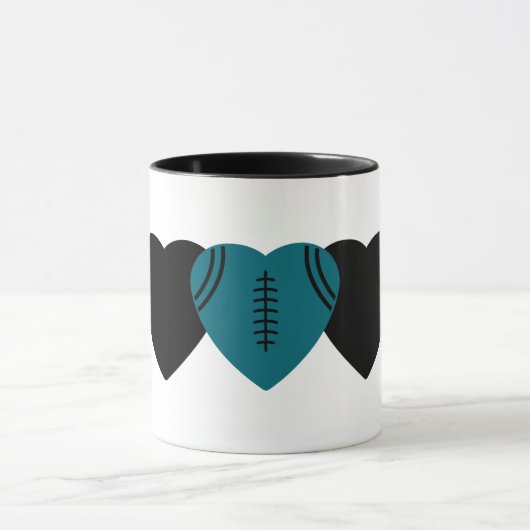 Jacksonville Jaguars Football Heart Design Mok (Midden)