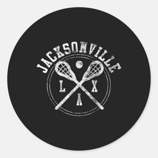 Jacksonville Lacrosse Lax Logo Ronde Sticker (Voorkant)