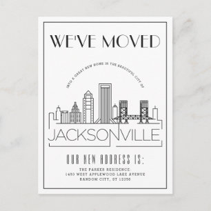 Jacksonville Modern Deco   Adres Gewijzigd Aankondigingskaart