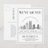 Jacksonville Modern Deco | Nieuw Adres Aankondigingskaart (Voorkant / Achterkant)