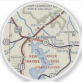 Jacksonville NC en Camp Lejeune Sticker (Voorkant)