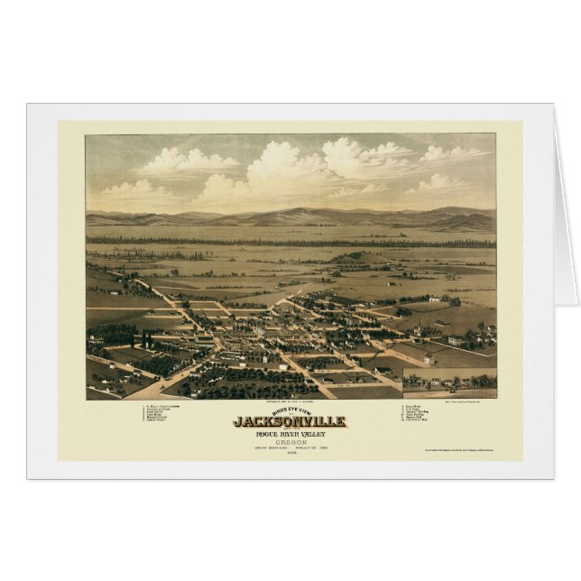 Jacksonville, OR Panoramic Map - 1883 (Voorkant Horizontaal)
