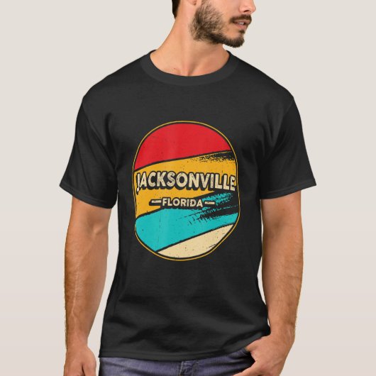 Jacksonville Retro Sunset Us State Jackson T-shirt (Voorkant)