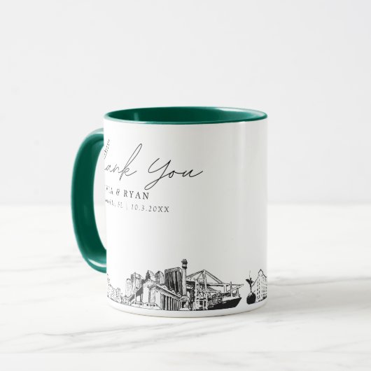 Jacksonville-schets Eenvoudige aangepaste trouwmok Mok (Voorkant links)