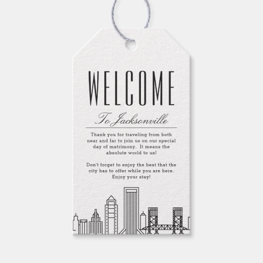 Jacksonville Silhouette | Welkom Boodschap Cadeaut Cadeaulabel (Voorkant)