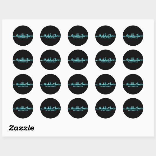 Jacksonville Skyline Ronde Sticker (Vel)