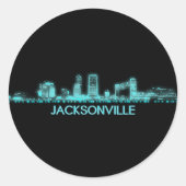 Jacksonville Skyline Ronde Sticker (Voorkant)
