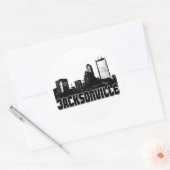 Jacksonville Skyline Ronde Sticker (Envelop)