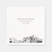 Jacksonville Skyline Trouwpapier Cocktail servet (Voorkant)